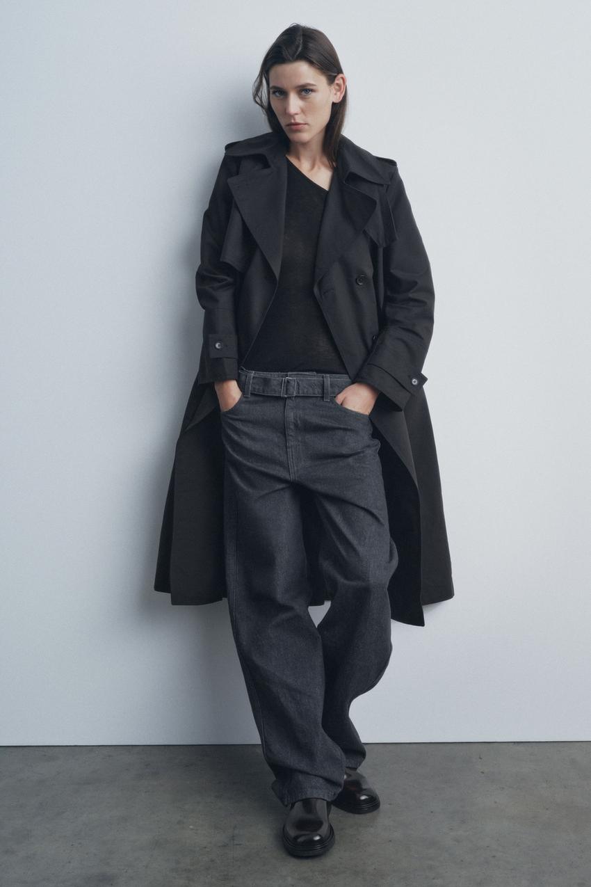 オーバーサイズトレンチコート ZWコレクション - ブラック | ZARA 