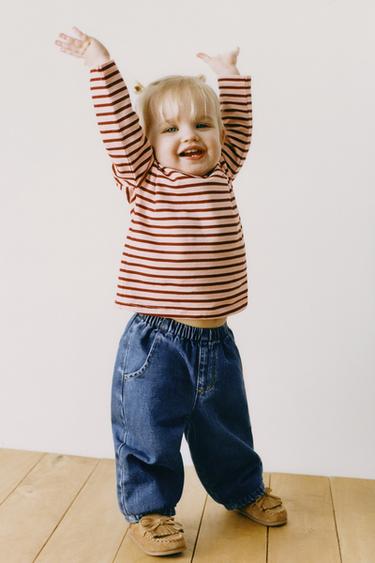 მაისური ზოლიანი ნაქარგი გული - Zara-ს Pink