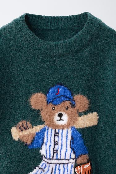 KNIT BEAR SWEATER - Green marl by Zara - Image 2