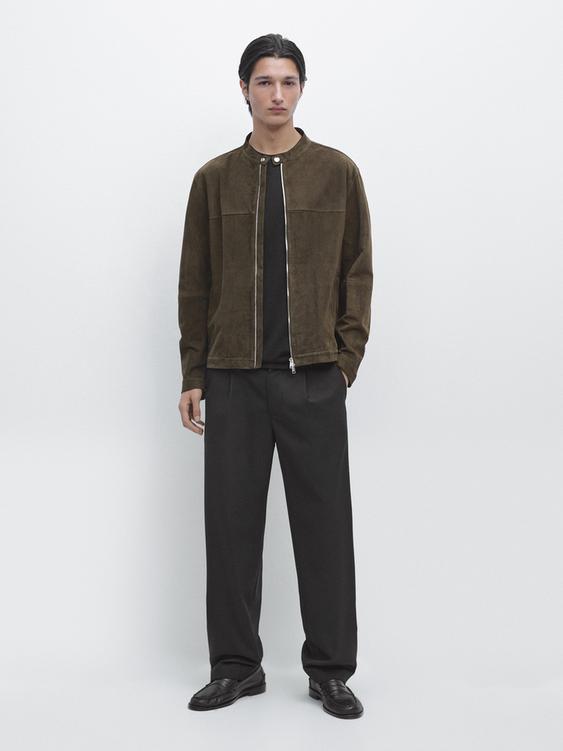 Suede leather jacket