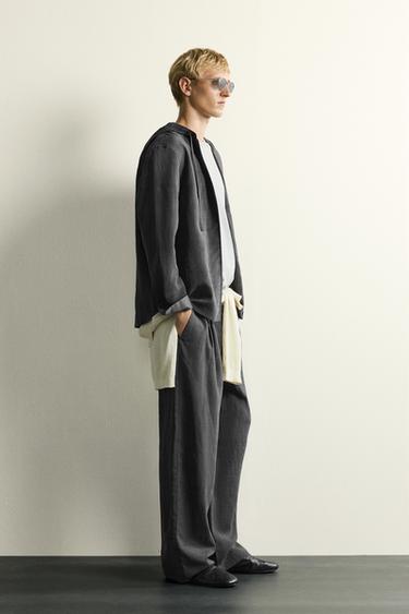 PANTALONS FLUIDS RELAXED FIT AMB RATLLES - Gris antracita de Zara