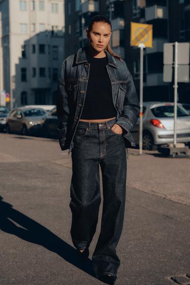 PULL COURT EN MAILLE UNIE - Bleu marine de Zara