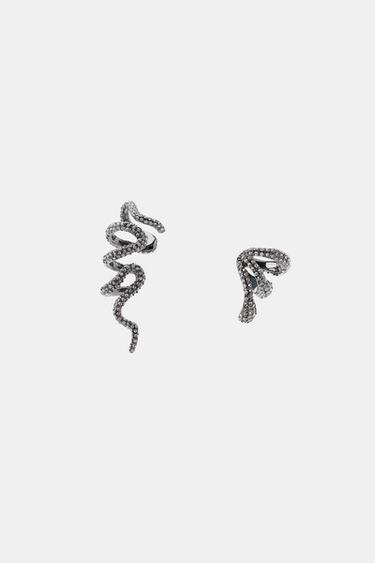 SET OF 2 RHINESTONE EAR CUFF EARRINGS - Grey by Zara
