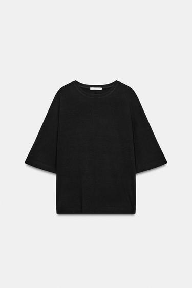 YumiDay Maglietta da donna con scollo rotondo, maglietta a maniche corte slim aderente, maglietta corta elasticizzata, bianco, S