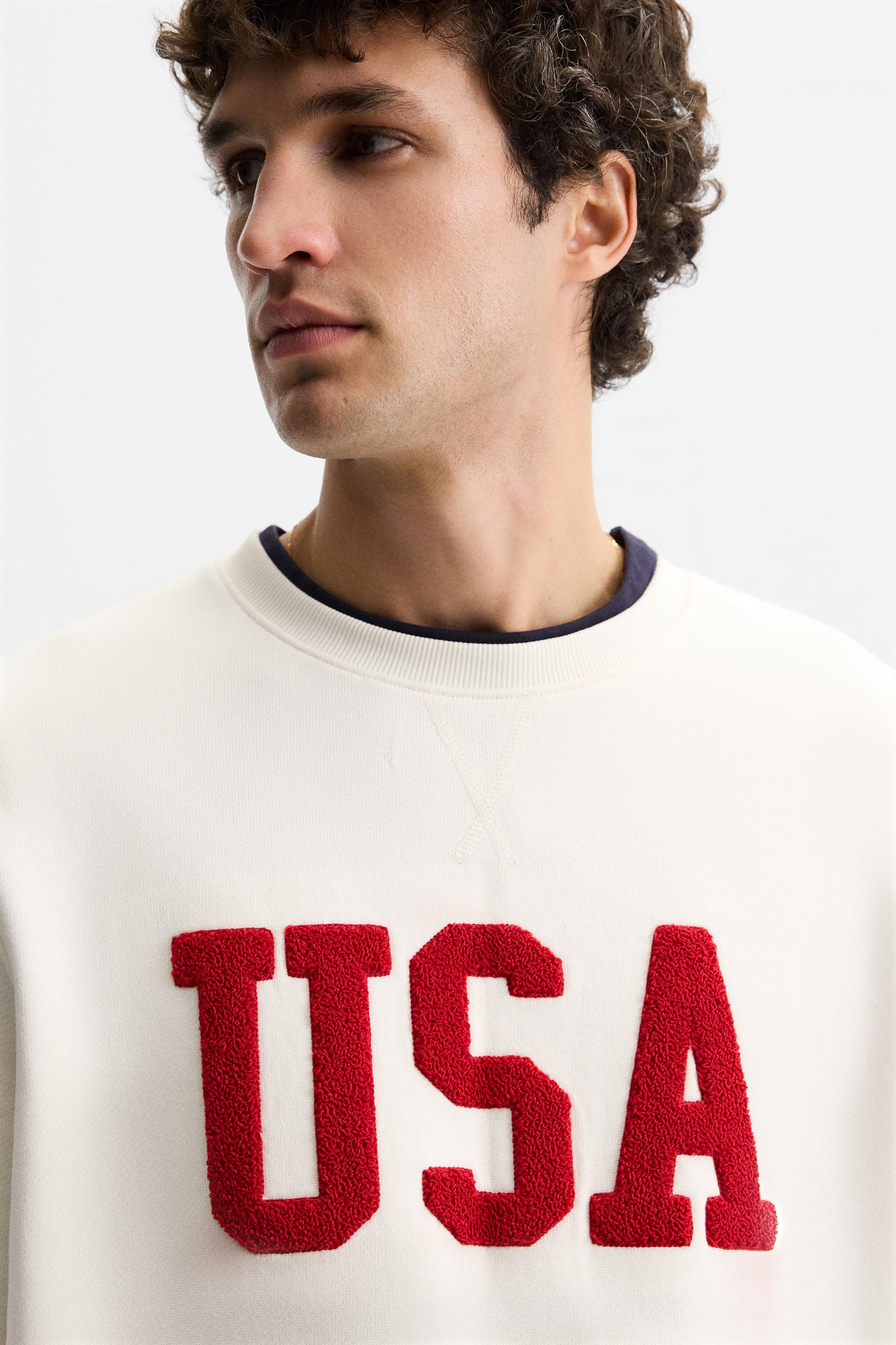 TEXTURED PATCH SWEATSHIRT - Ecru | ZARA United States