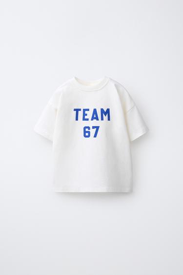 CAMISETA ESTAMPADO TEXTO - Blanco roto de Zara - Imagen 0