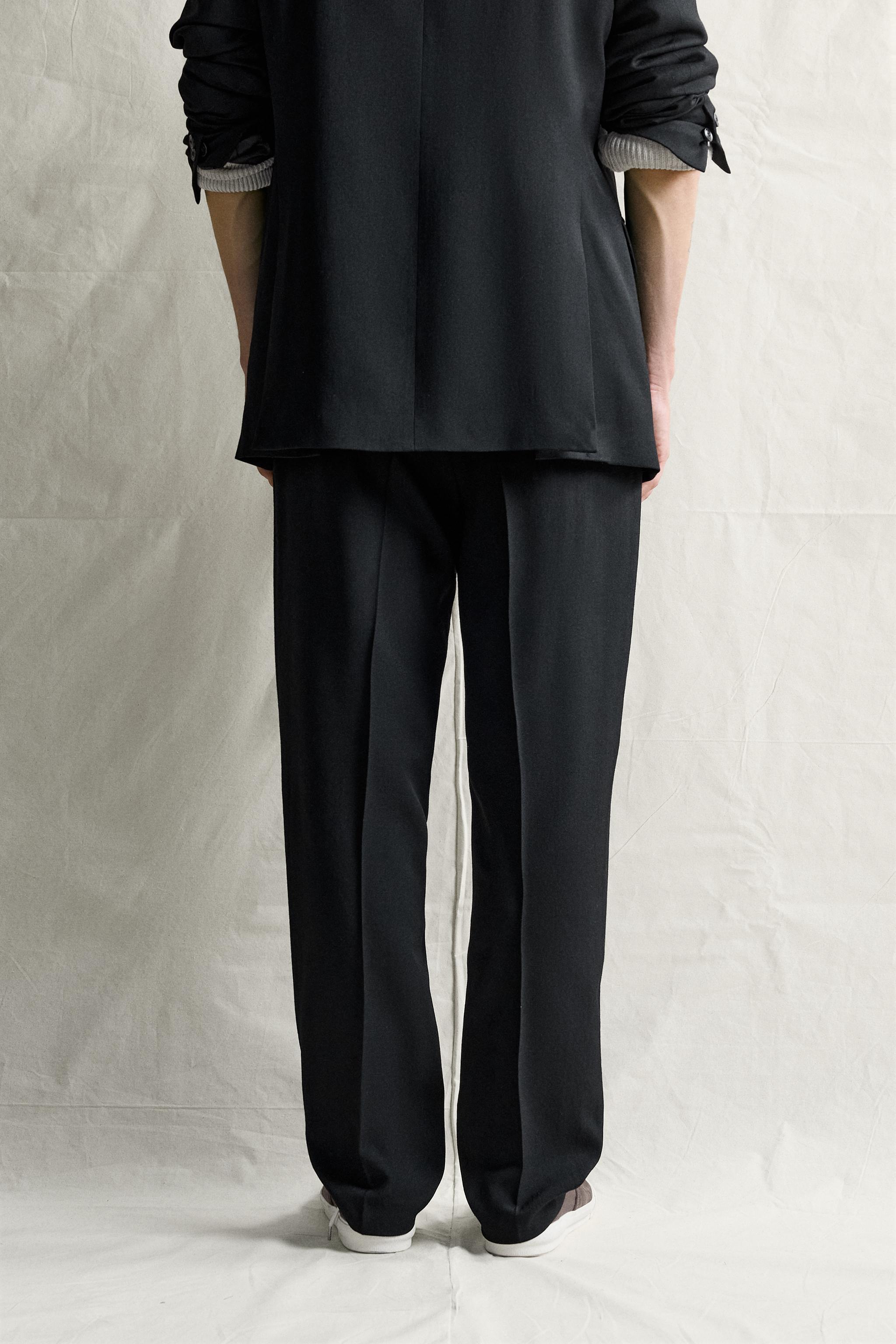 Zara %100 YÜN REGULAR FIT TAKIM PANTOLONU görsel 3