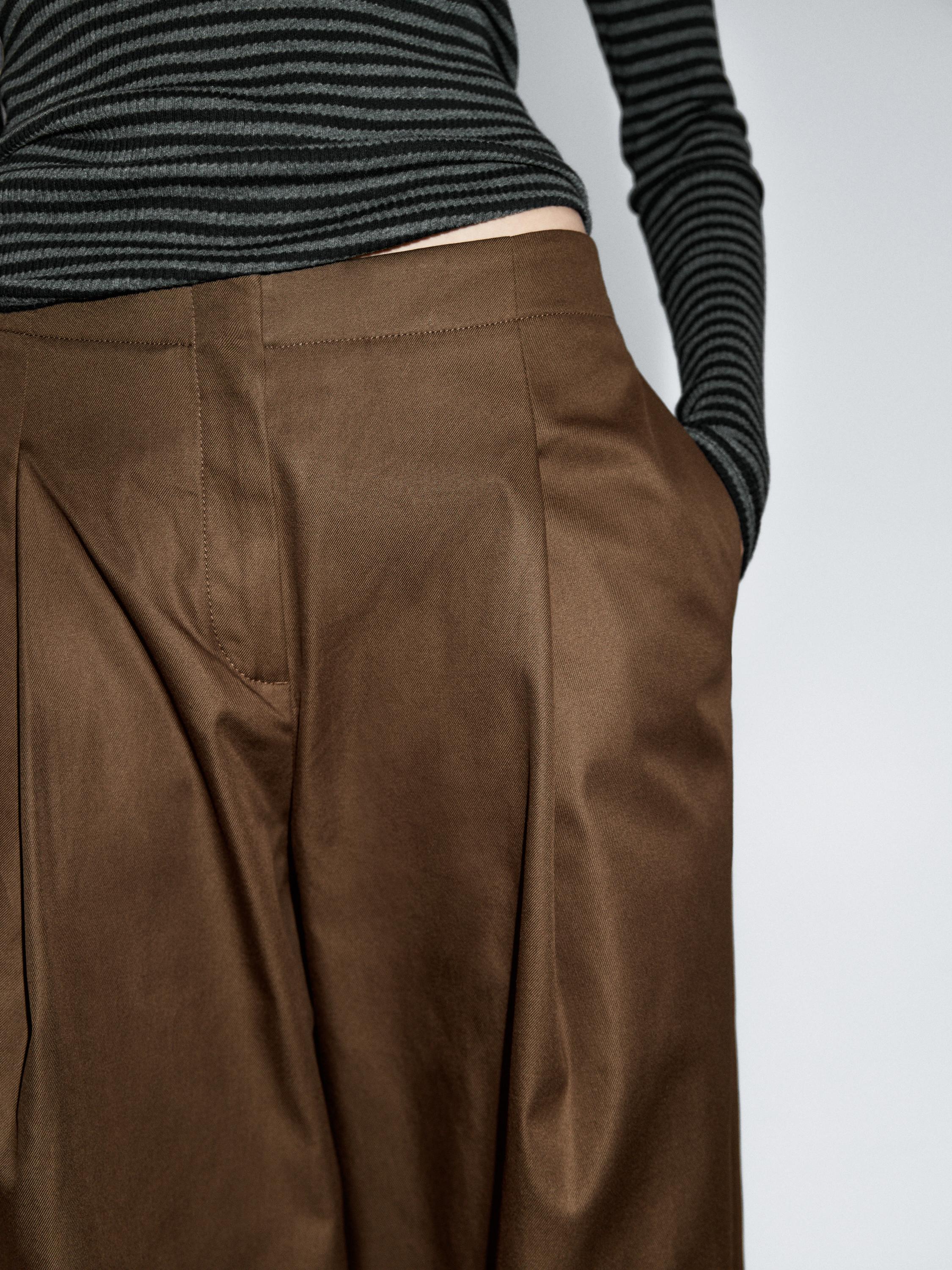 Pantalon large taille haute