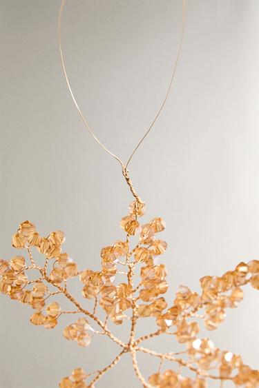 BEADED FLOWER CHRISTMAS TREE DECORATION - Caramel by Zara - Image 2