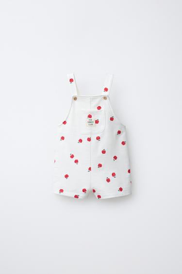 APPLE PRINT SHORT DUNGAREES - Oyster-white by Zara