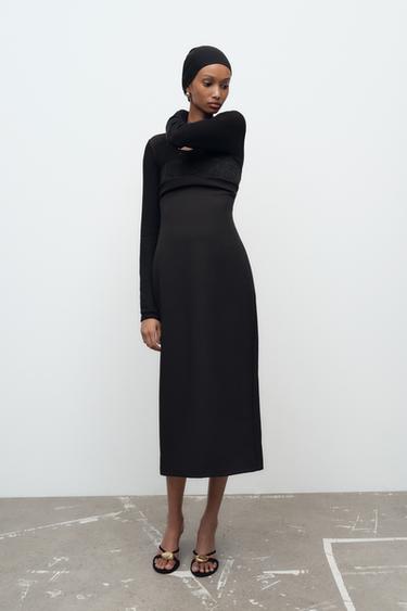 SPARKLY STRAPLESS DRESS - Black by Zara - Image 0