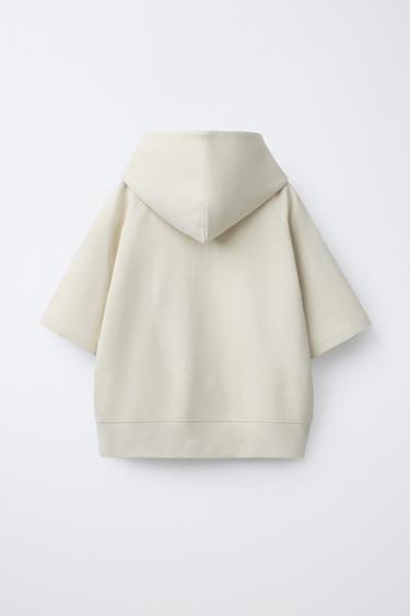 ENSEMBLE SWEAT À CAPUCHE ET BERMUDA INTERLOCK - Écru moyen de Zara - Image 2