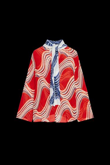CAMISA ESTAMPADA LAZO ZW COLLECTION - Multicolor de Zara