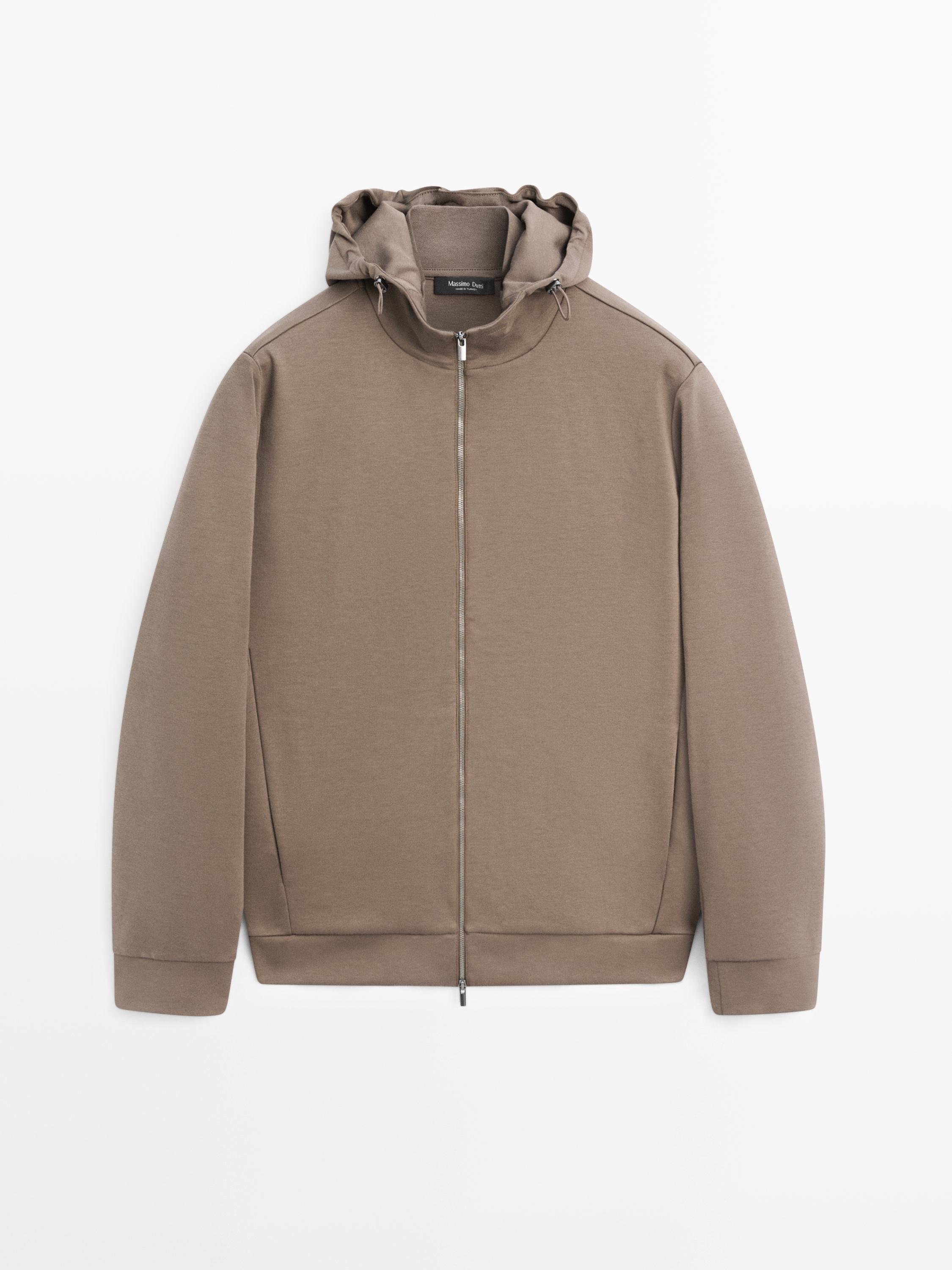 Cotton blend hooded jacket
