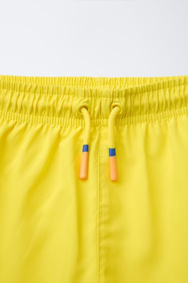 6-14 YEARS/ PALM TREE PRINT SWIM SHORTS - Yellow by Zara - Image 2