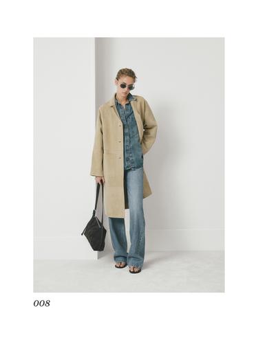 Abrigo largo piel ante - Amarillo de Zara