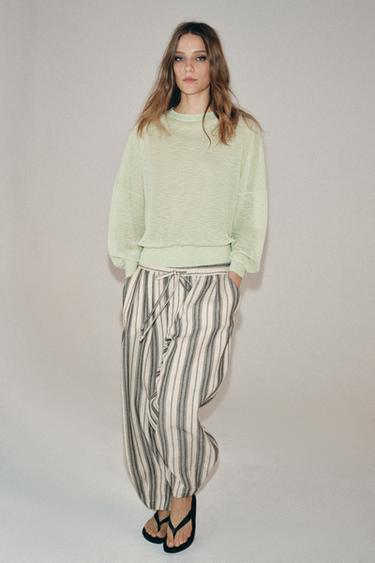 ФИН ПЛЕТЕН ПУЛОВЕР С ВЪЛНА - Пастелнозелен от Zara