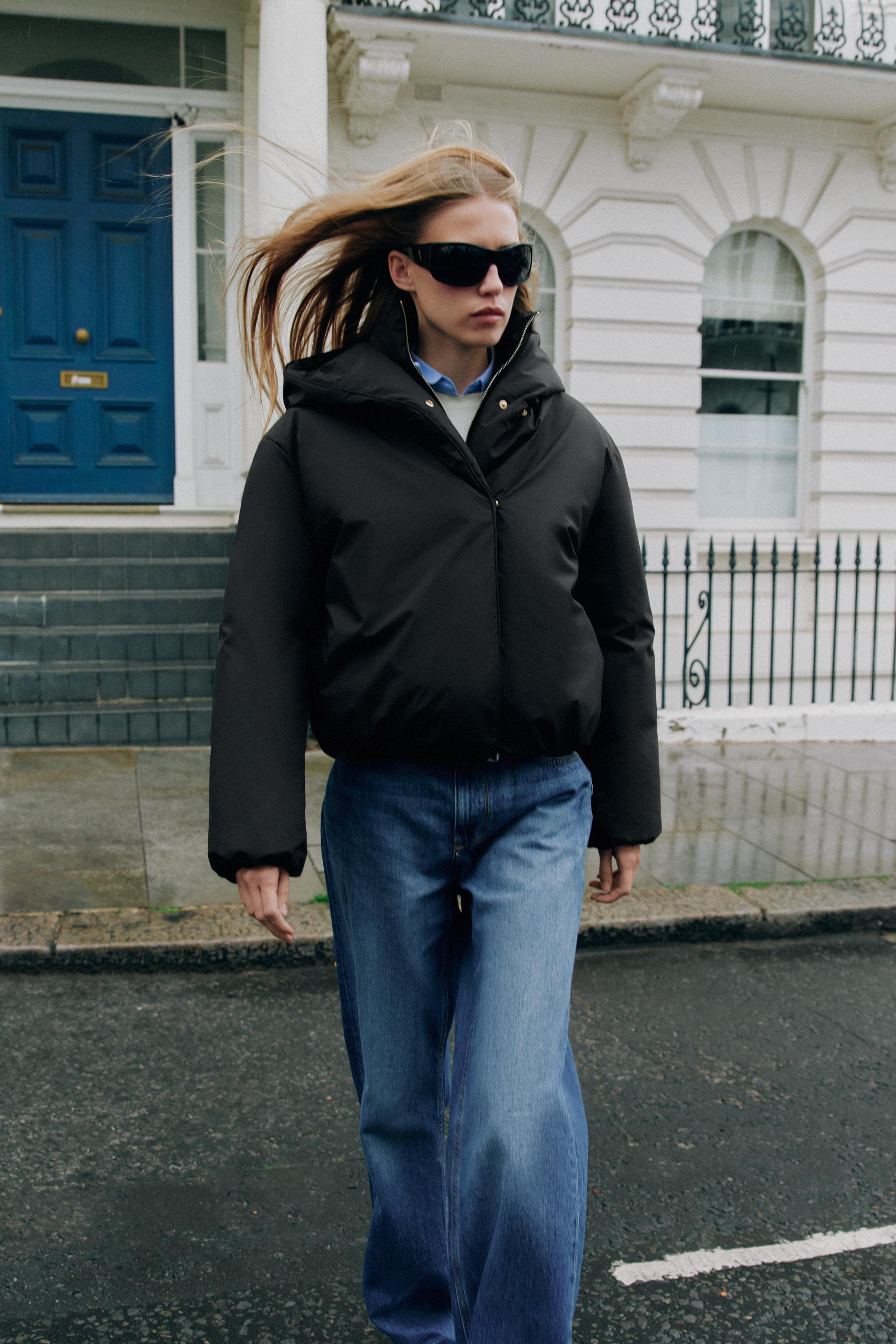 SHORT WATER-REPELLENT WINDPROOF PADDED HOODIE ANORAK