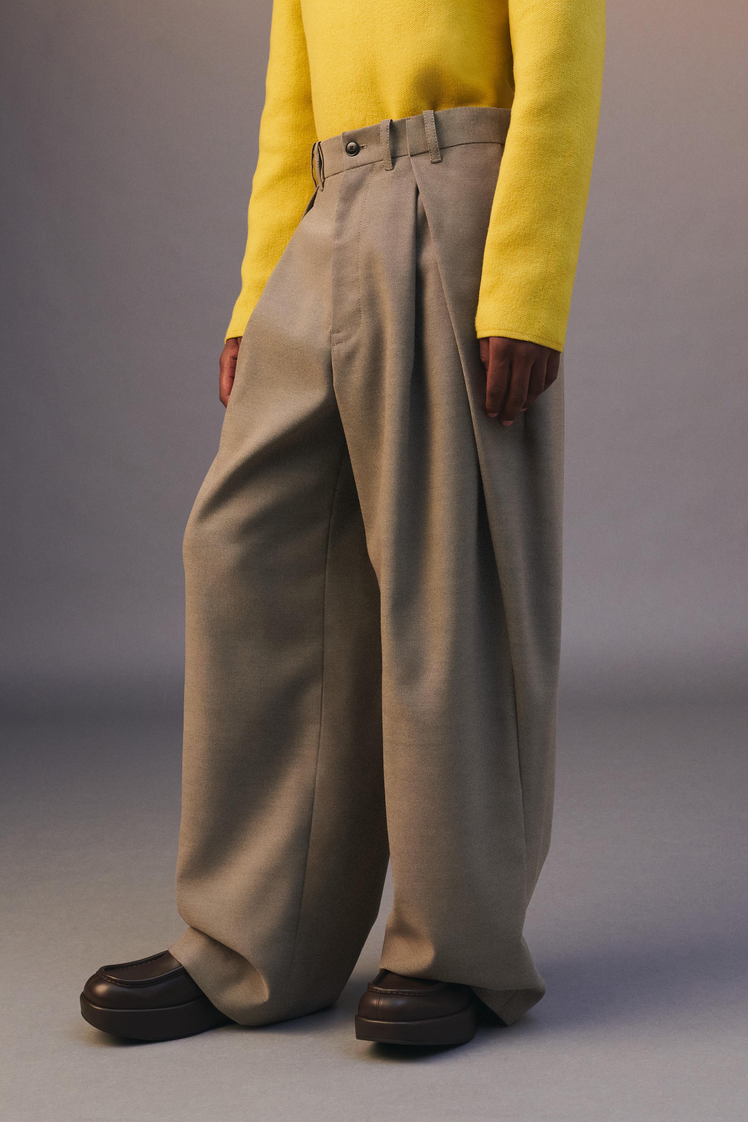 PLEATED WIDE FIT PANTS LIMITED EDITION - Beige marl | ZARA United States