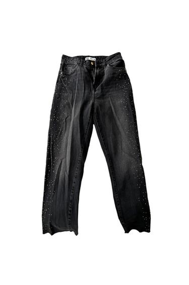STUDDED CROPPED JEANS