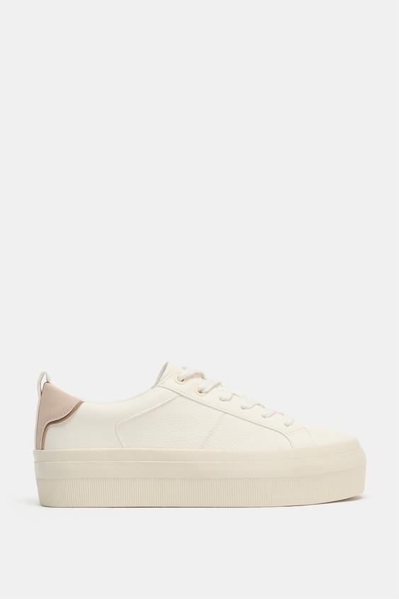 ZAPATILLAS DEPORTIVAS BAMBA FLATFORM - Blanco Crudo de Zara - Imagen 0