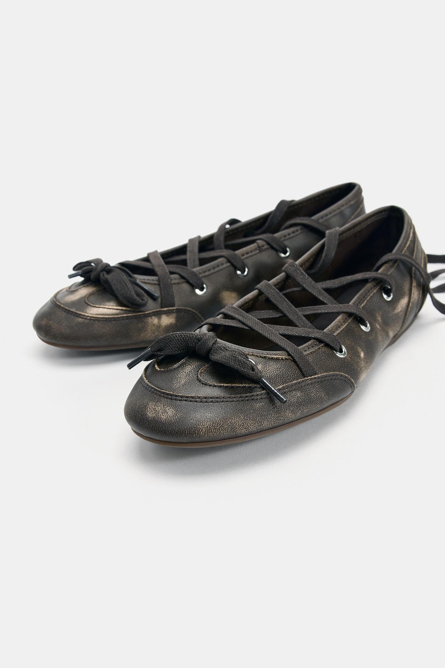 Балетки Zara Bow Ballet Flats, цвет: Коричневый — фото 4