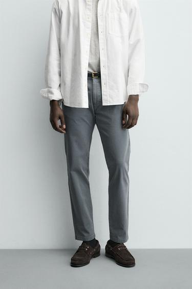 PANTALONS XINESOS SKINNY FIT - Gris mitjà de Zara