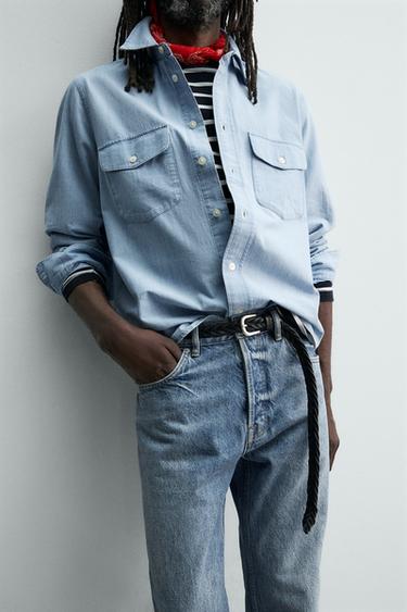 AARON LEVINE X ZARA STRAIGHT-LEG JEANS - Mid-blue by Zara - Image 4