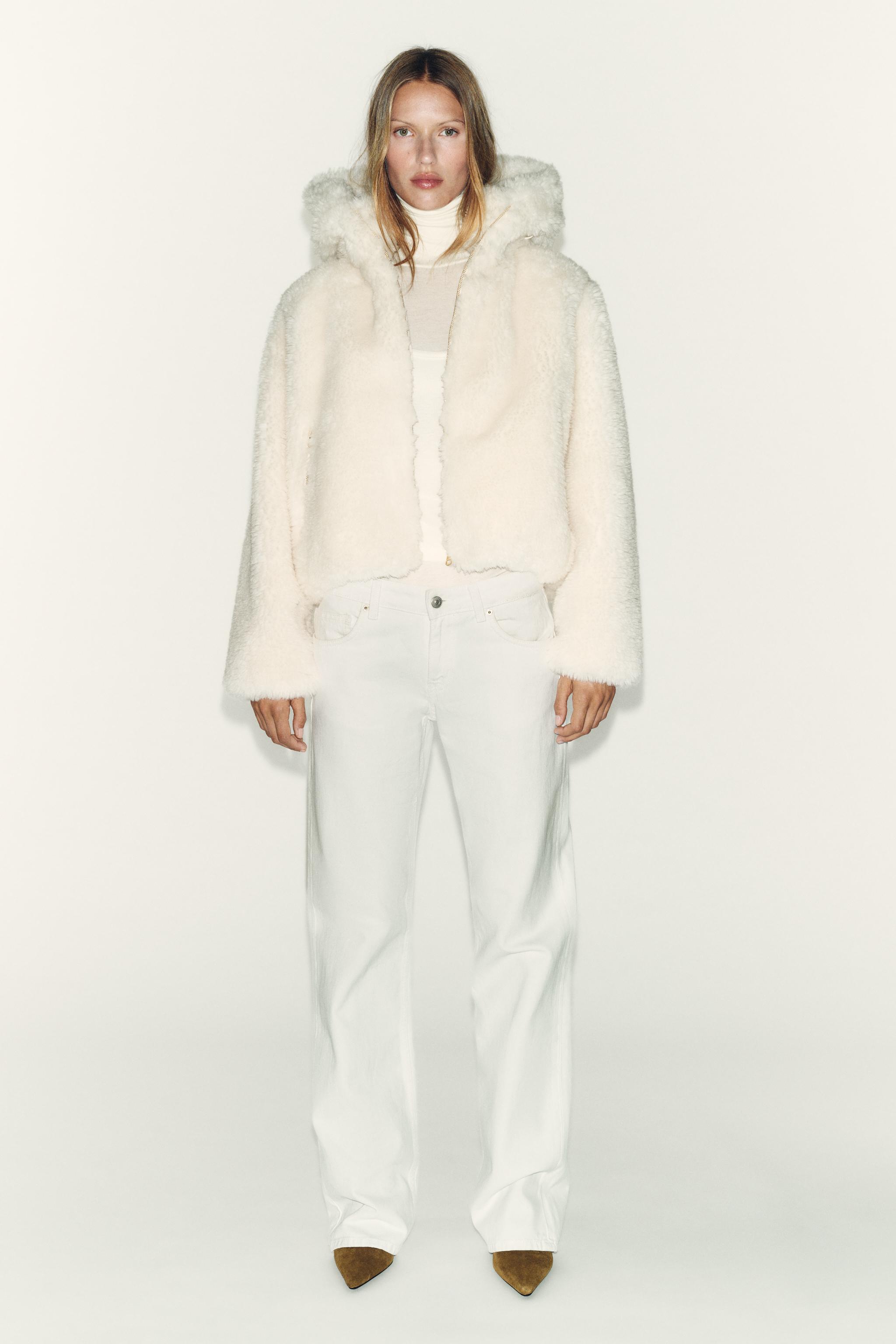 HOODED FAUX SHEARLING ANORAK WITH THERMAL INSULATION - Ecru | ZARA