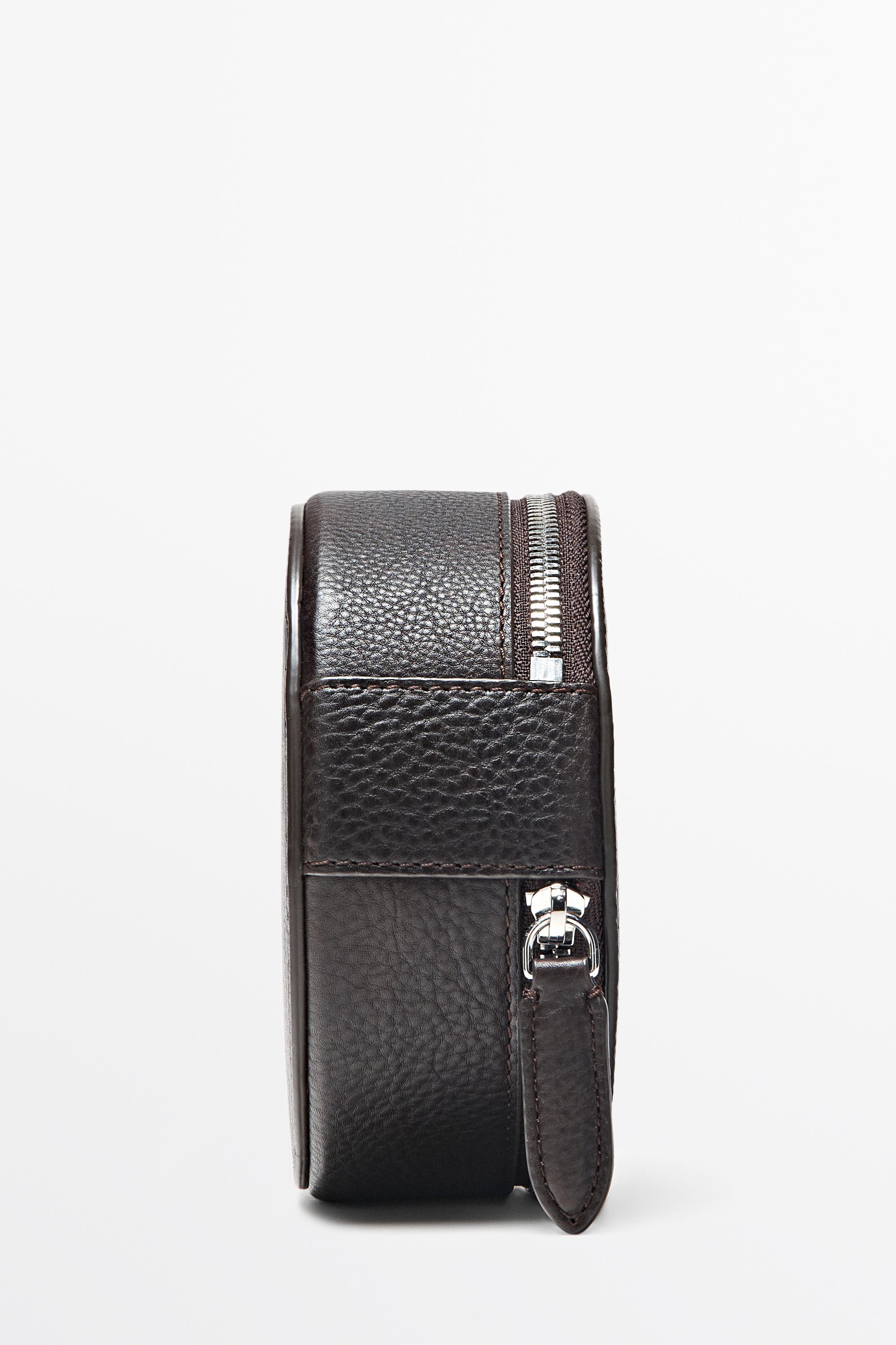 Round nappa leather coin purse