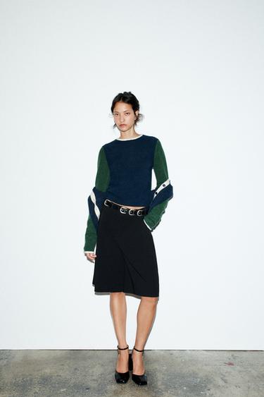 COLOUR BLOCK KNIT SWEATER - only one by Zara - Image 0