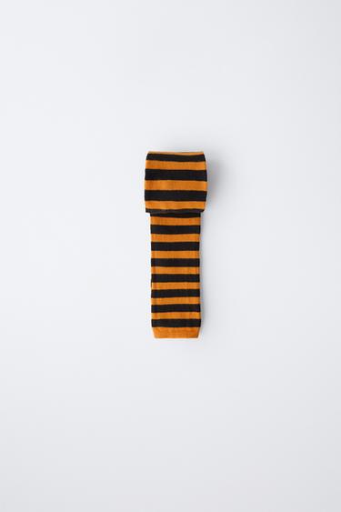 STRIPED TIGHTS - Orange by Zara - Image 0