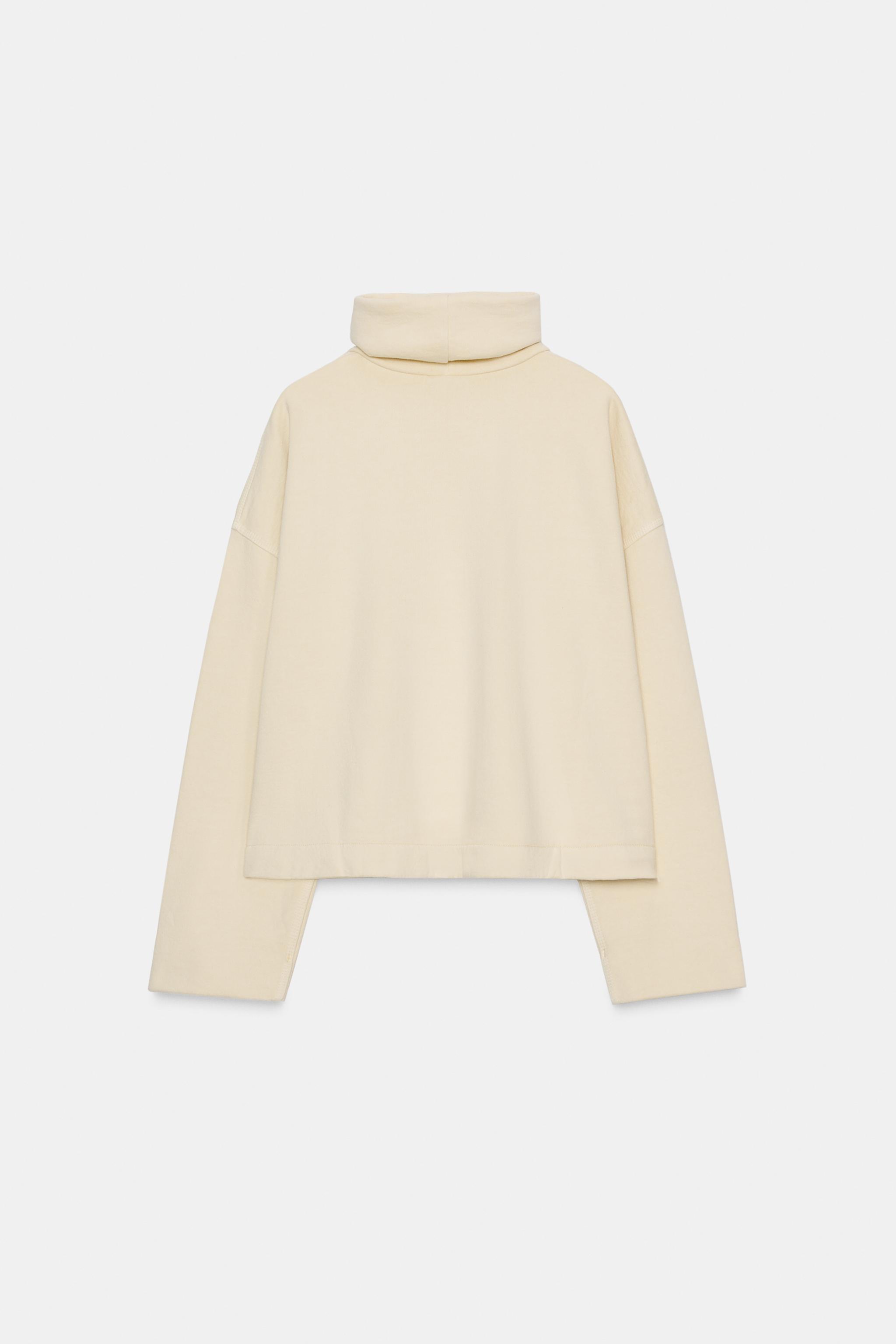 ちぃー OVERSIZED HIGH NECK SWEATSHIRT - Vanilla | ZARA United States