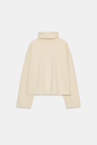 OVERSIZE HIGH NECK SWEATSHIRT - Vanilla by Zara - Image 4