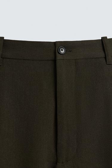 100% WOOL REGULAR FIT TROUSERS - Black / Brown by Zara - Image 8