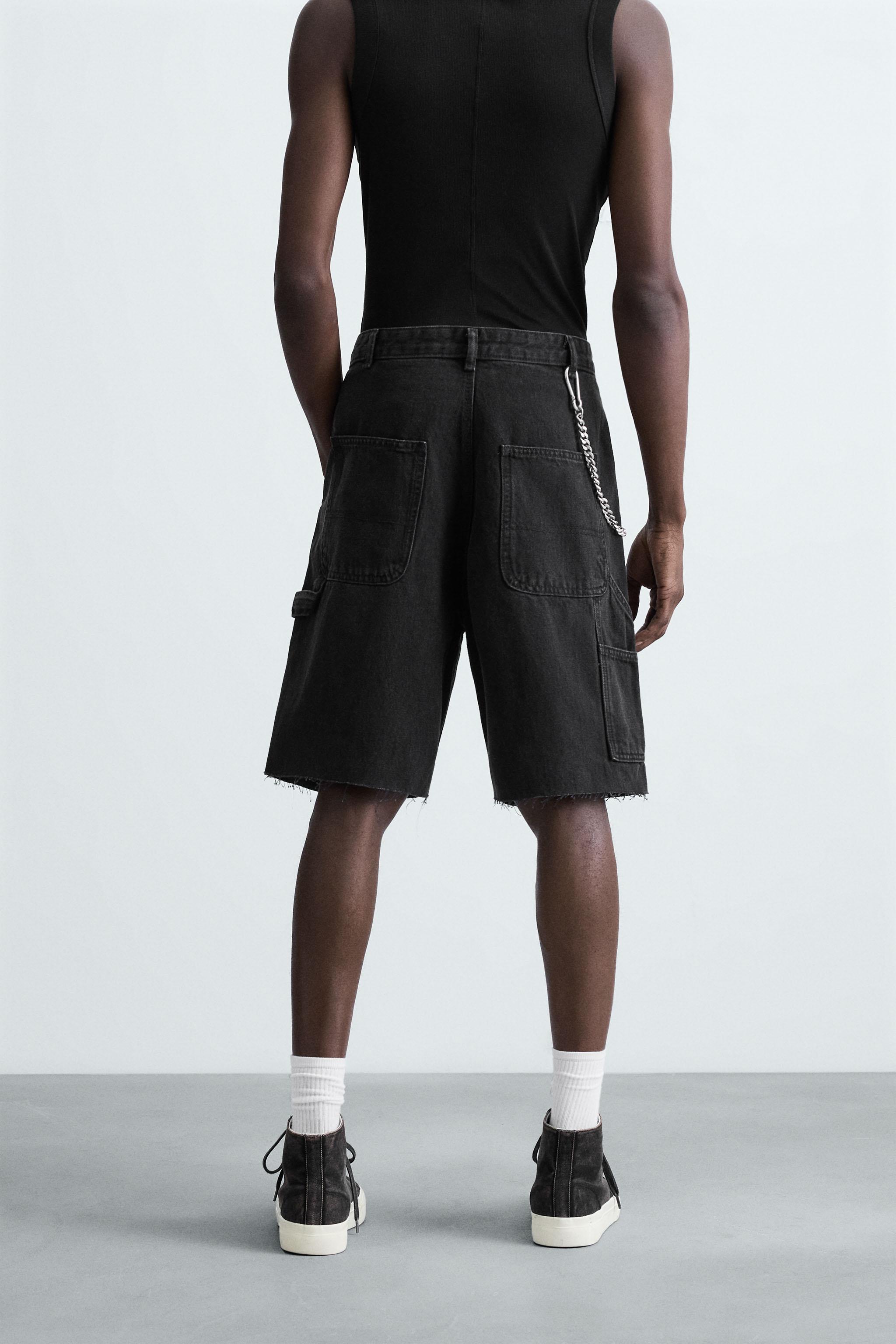 CARPENTER POCKET DENIM BERMUDA SHORTS - Light blue | ZARA