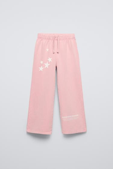 PANTALÓN FELPA WIDE LEG - Rosa de Zara - Imagen 0