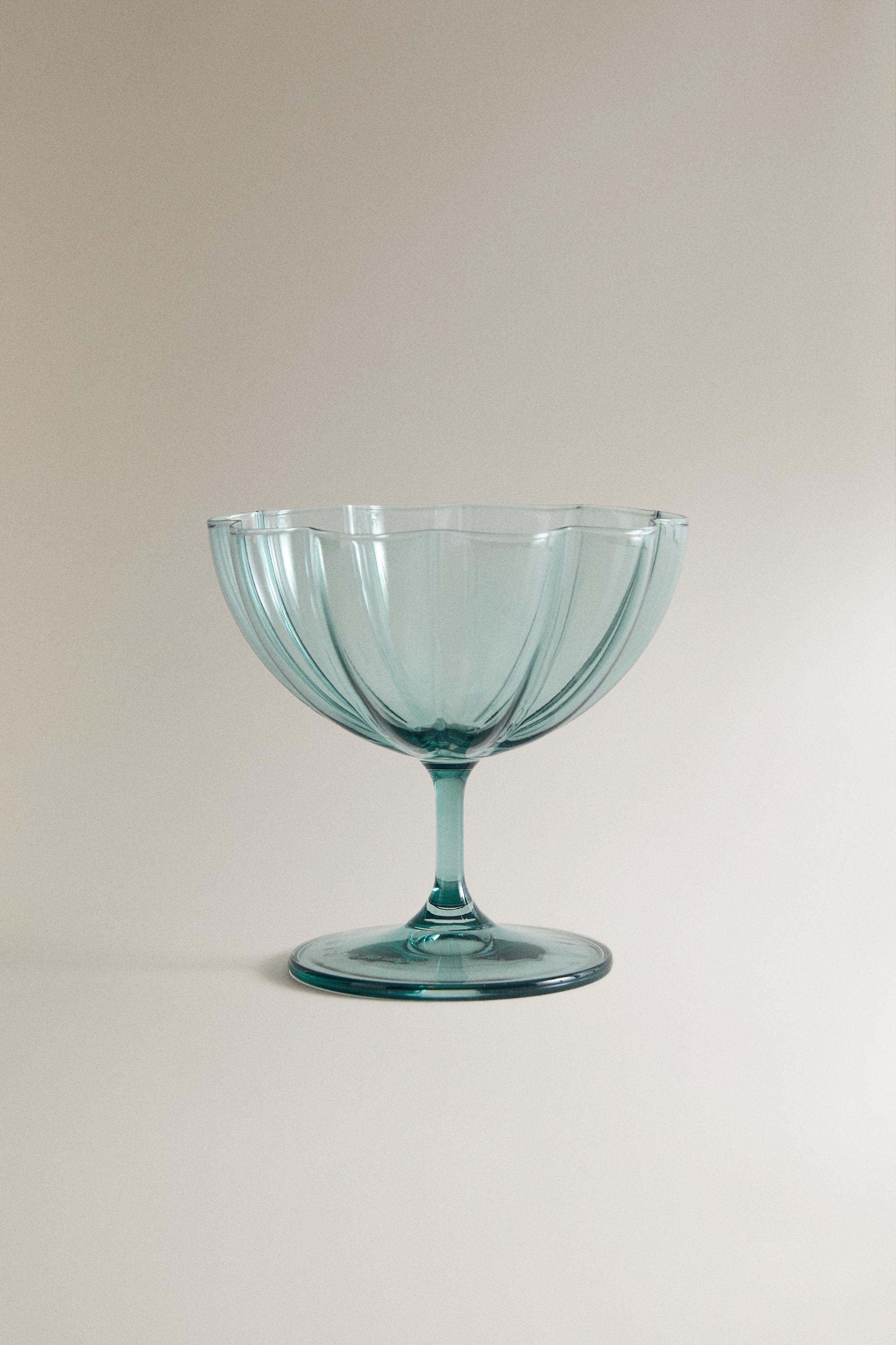 COUPE À GLACE EN VERRE ONDULÉ