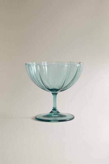 WAVY GLASS ICE-CREAM CUP - Blue by Zara - Image 0