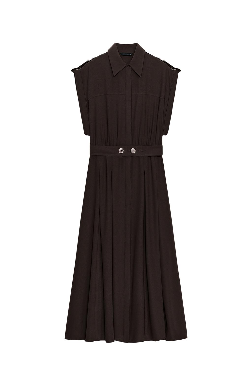 BELTED MIDI DRESS - image 3