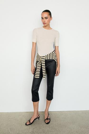 Zara Leather capris - Black