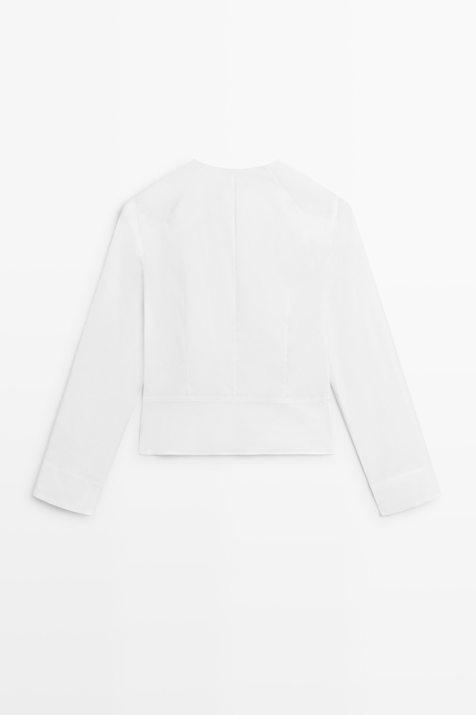 Chemise en popeline à col détaillé