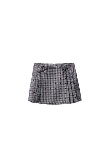 BERMUDASHORTS MIT KARO- UND FLOCK-HERZMUSTER - Blaugrau von Zara - Bild 0