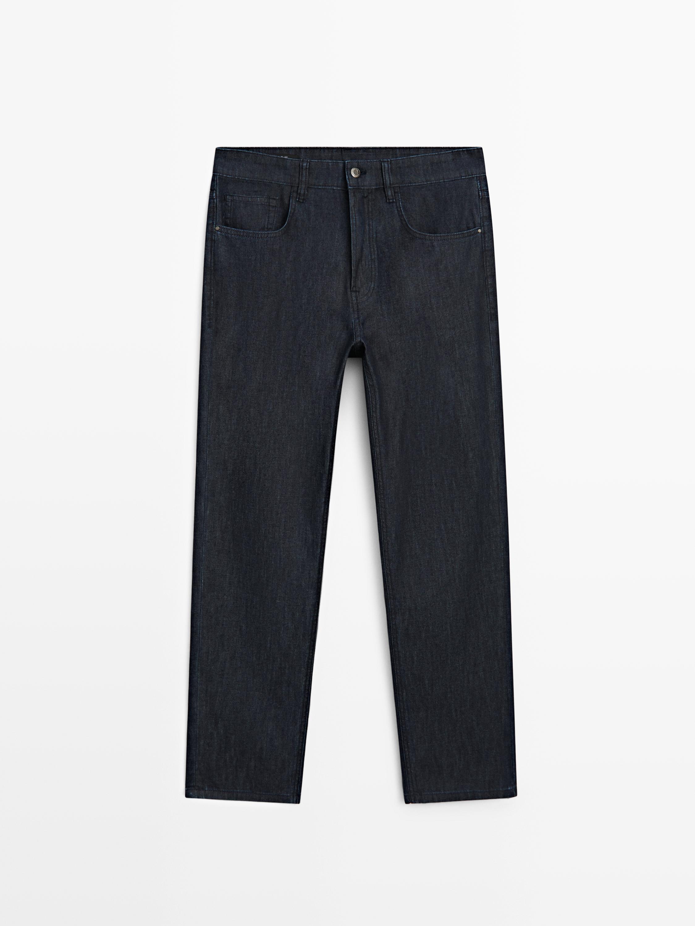 Faux jean tapered fit léger