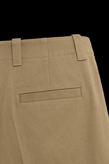 PLEATED RELAXED FIT BERMUDA SHORTS - Ochre by Zara