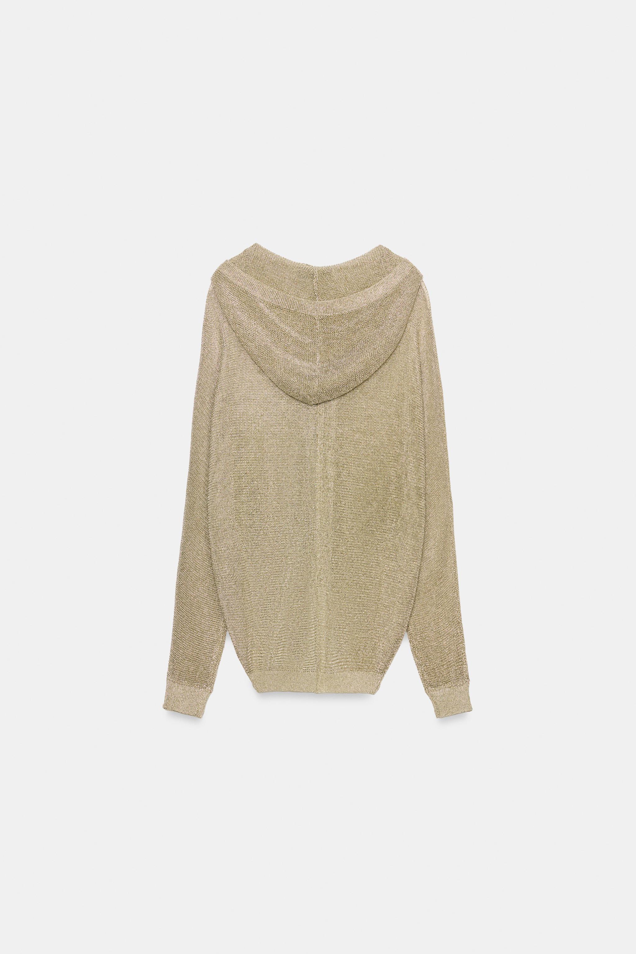METALLIC KNIT HOODIE