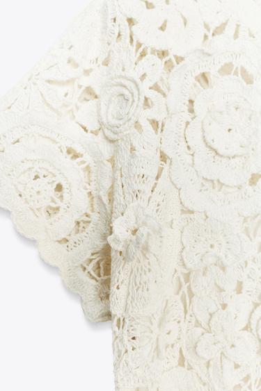 CROCHET MINI DRESS ZW COLLECTION - White by Zara - Image 4