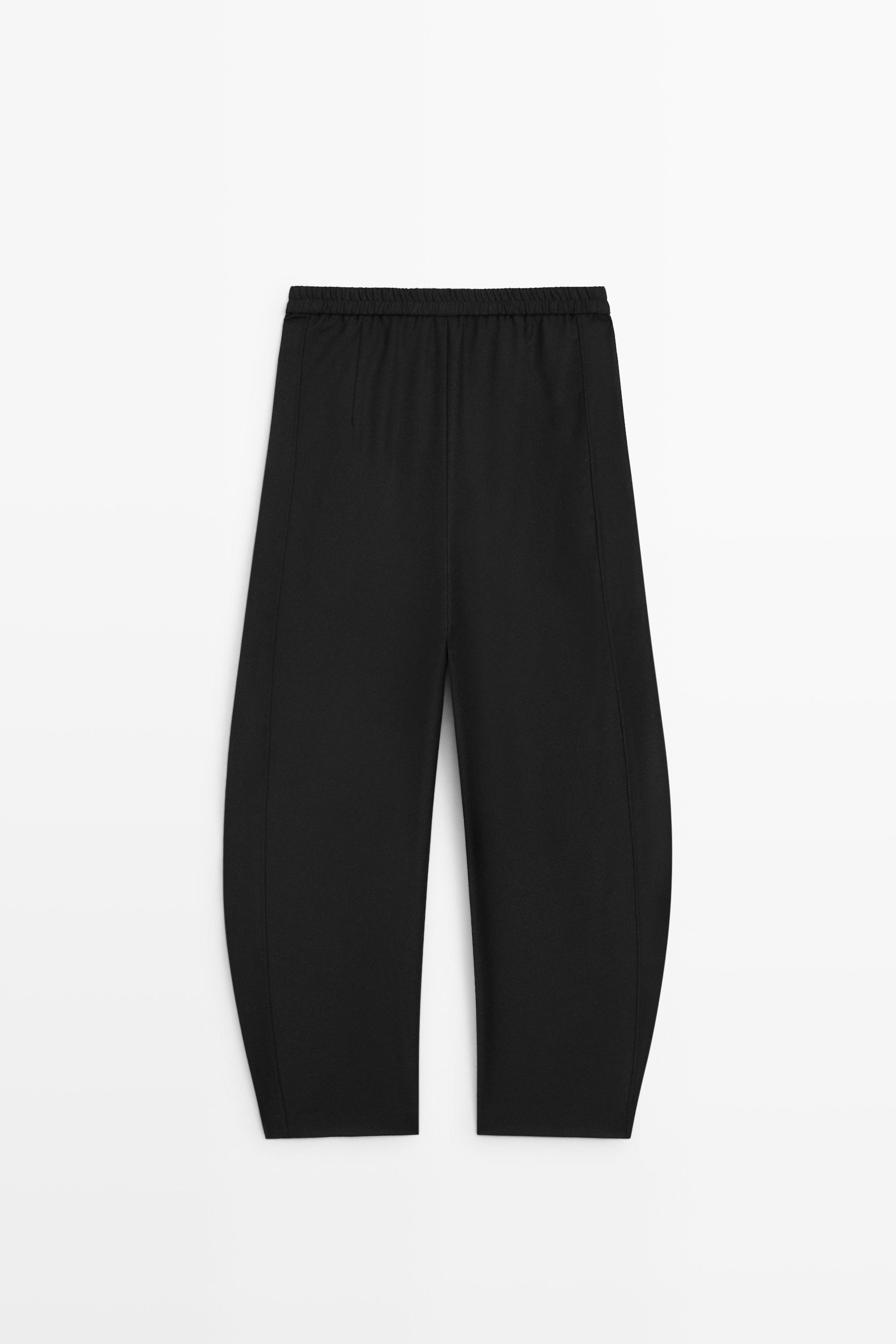 Pantalon barrel fit en flanelle