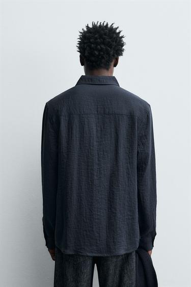 CHEMISE FLUIDE COUPE DÉCONTRACTÉE - Bleu marine de Zara - Image 2