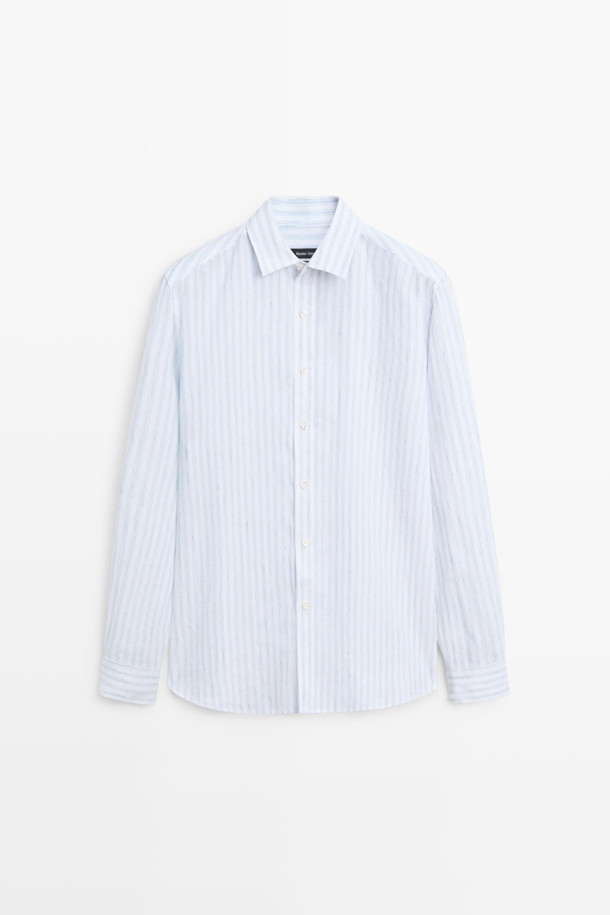 Chemise rayée en pur lin extra-fin
